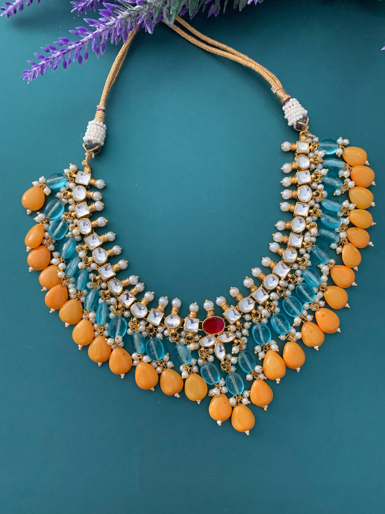 Patti pachi kundan choker necklace
