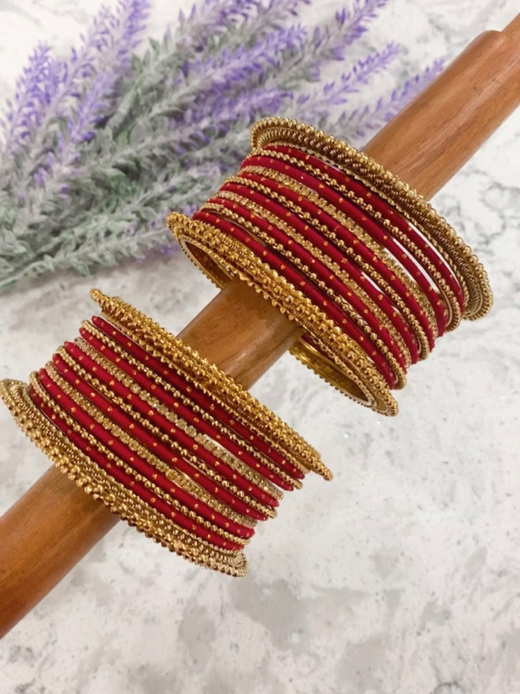 Rumana bangle set for both hands in Maroon