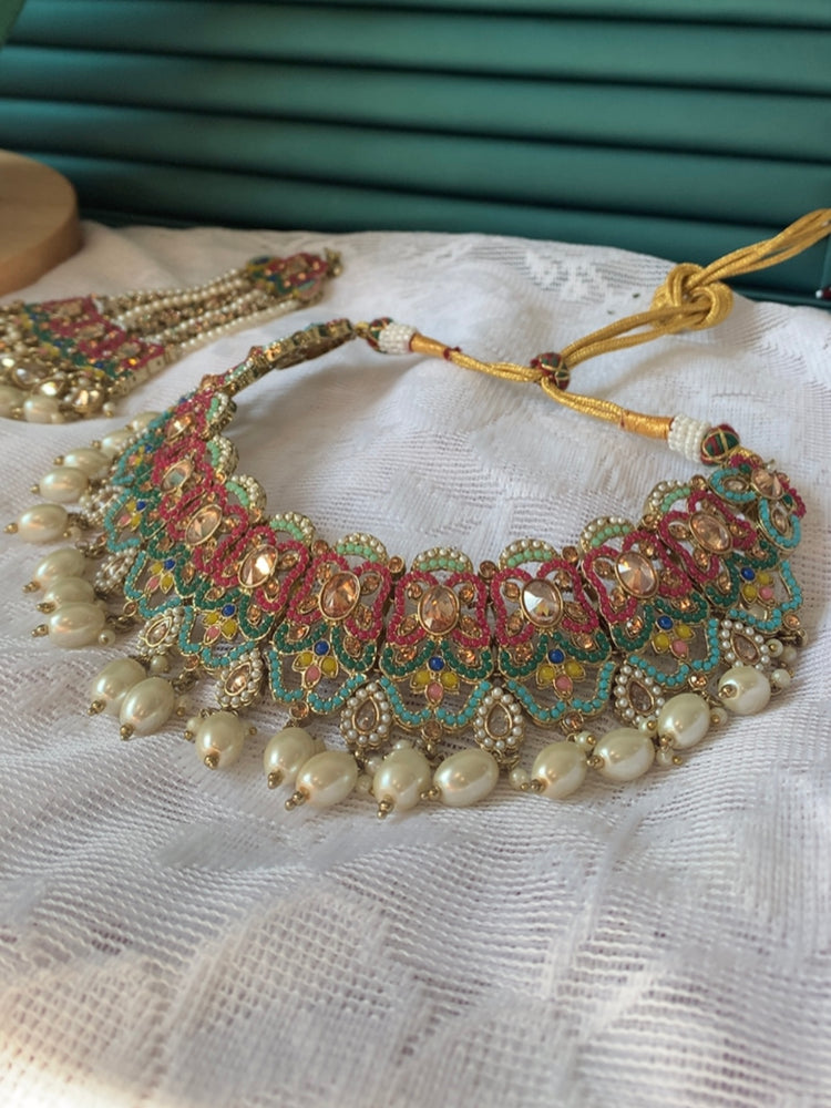 Charul necklace set in multi