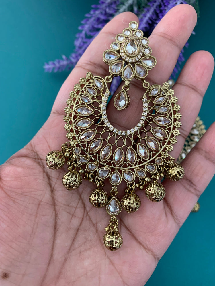 Polki designer chandbali earring