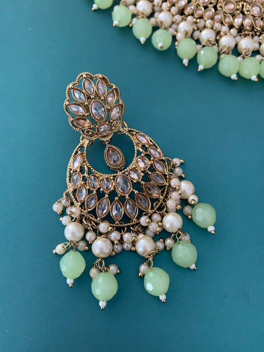 Khusboo polki necklace in Apple green