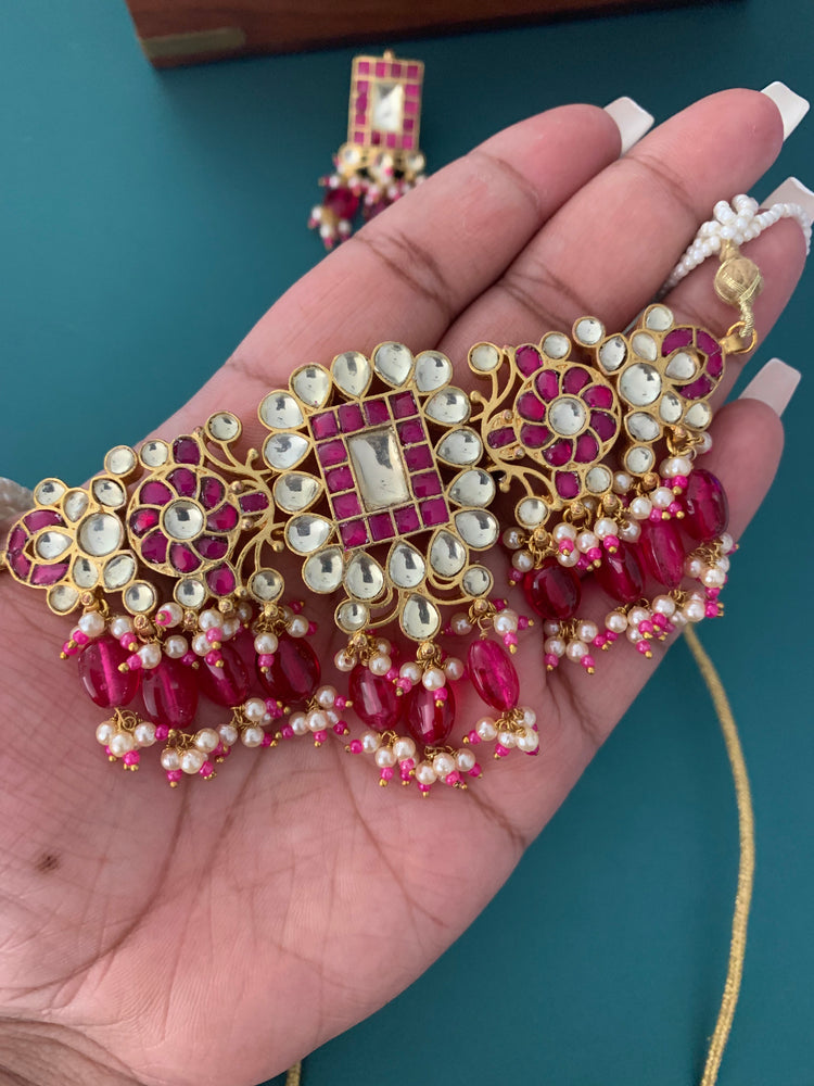 Moni pachi kundan choker