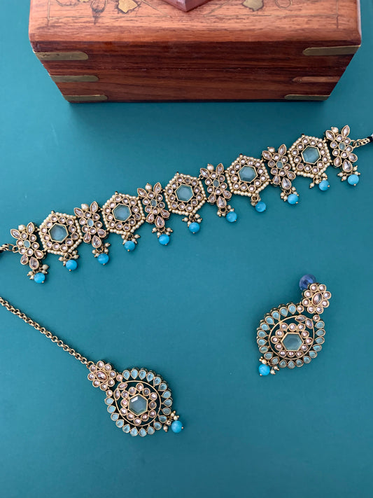 Smita polki choker in phirozi