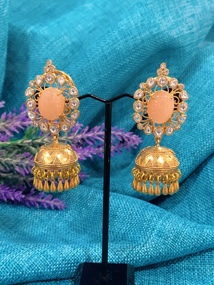 Uncut kundan gold plated jhumki