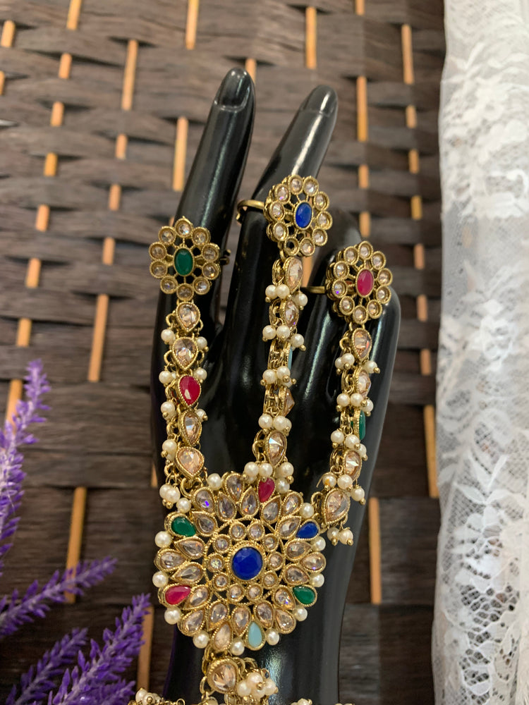 Hand piece/ hand harness/ haat paan/ ring with hand chain