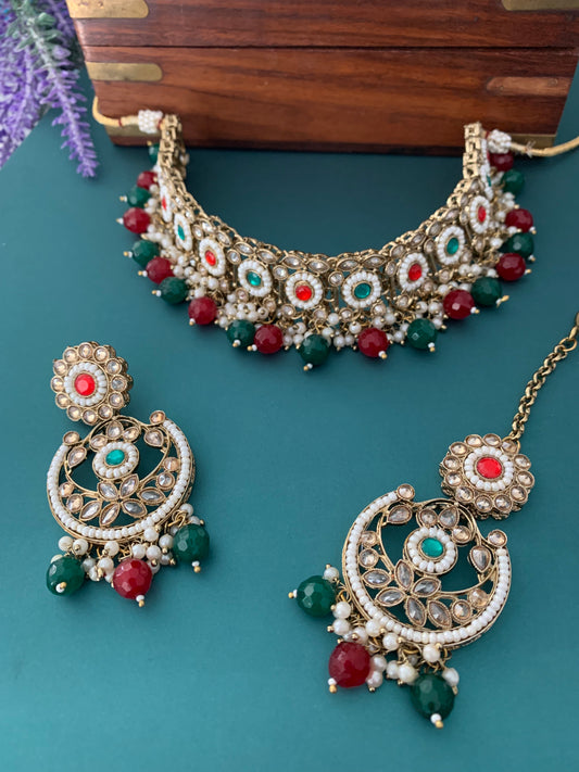 Hanna polki choker and chandbali