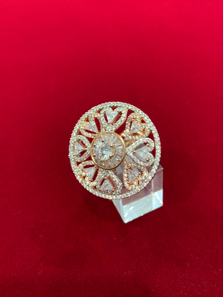 American diamond ring rosegold