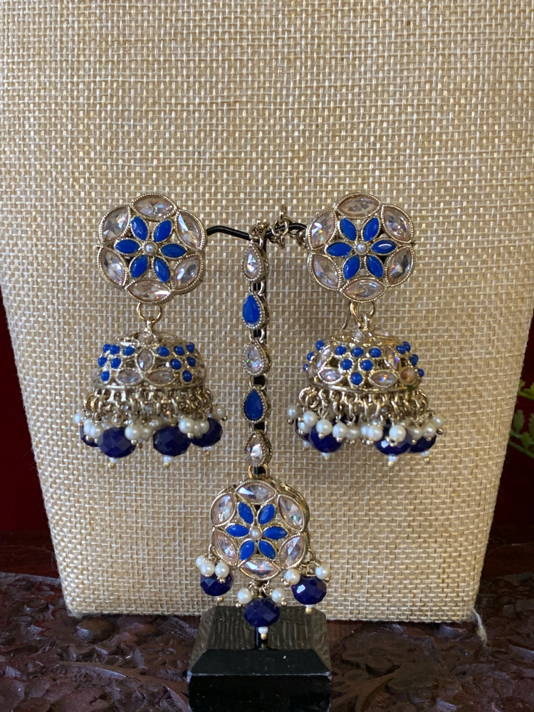 Reverse polki necklace with matching jhumki tikka