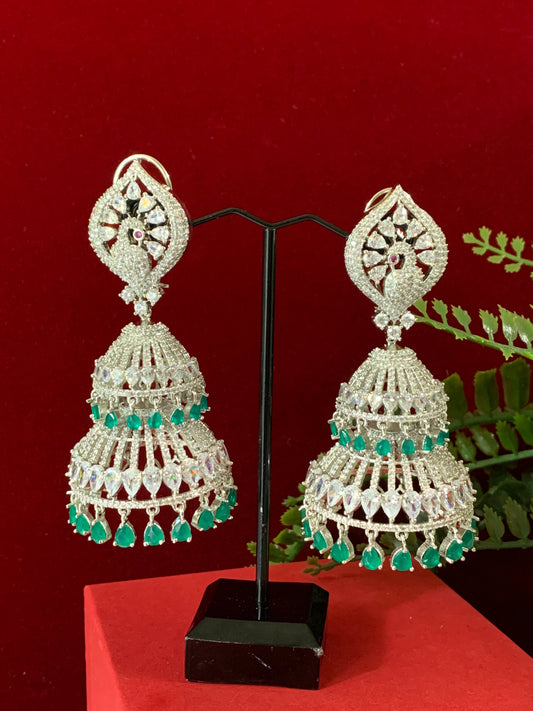 Diamond jhumki / Cz jhumka / glass jhumka/ American diamond