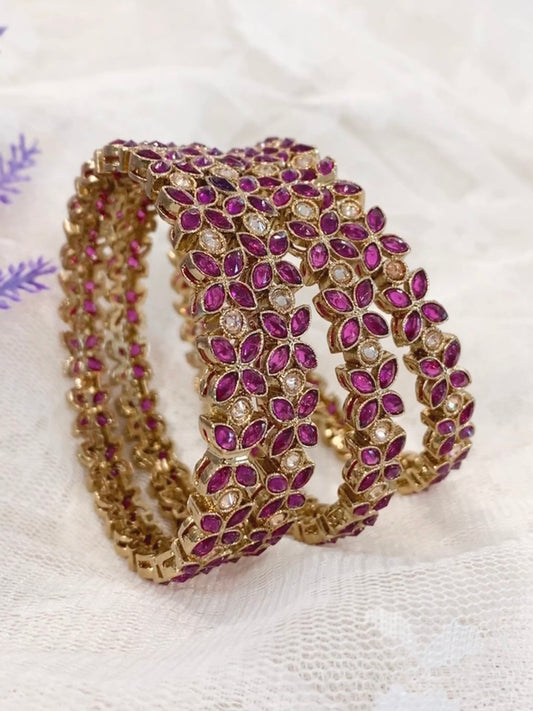 Polki bangle Jasmin in Purple