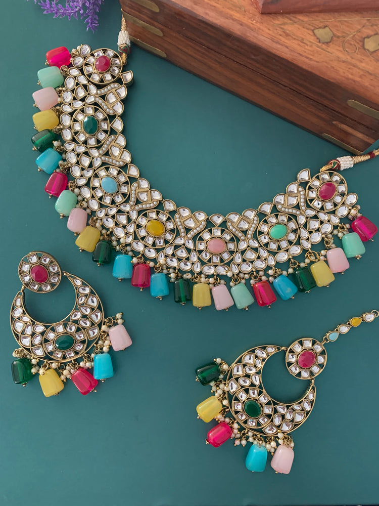 Kundan necklace set Raisa in multi