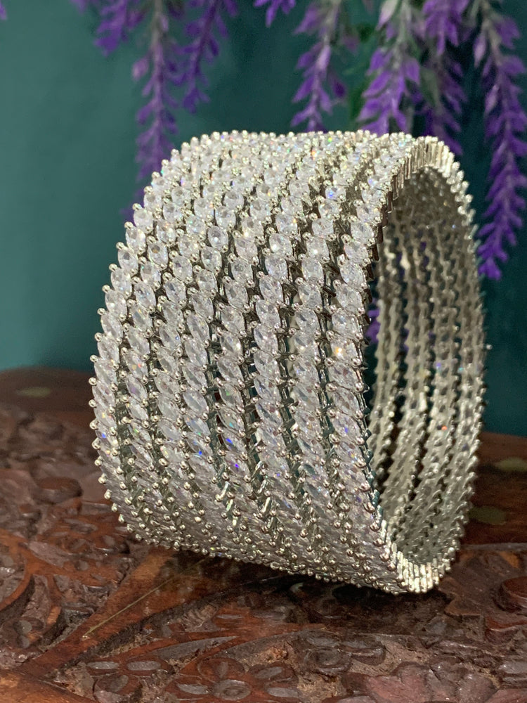 American diamond(AD) cubic zirconia bangles set of 4