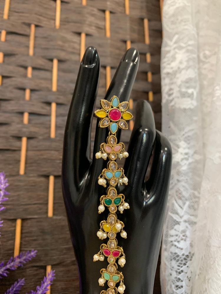 Hand piece/ hand harness/ haat paan/ ring with hand chain