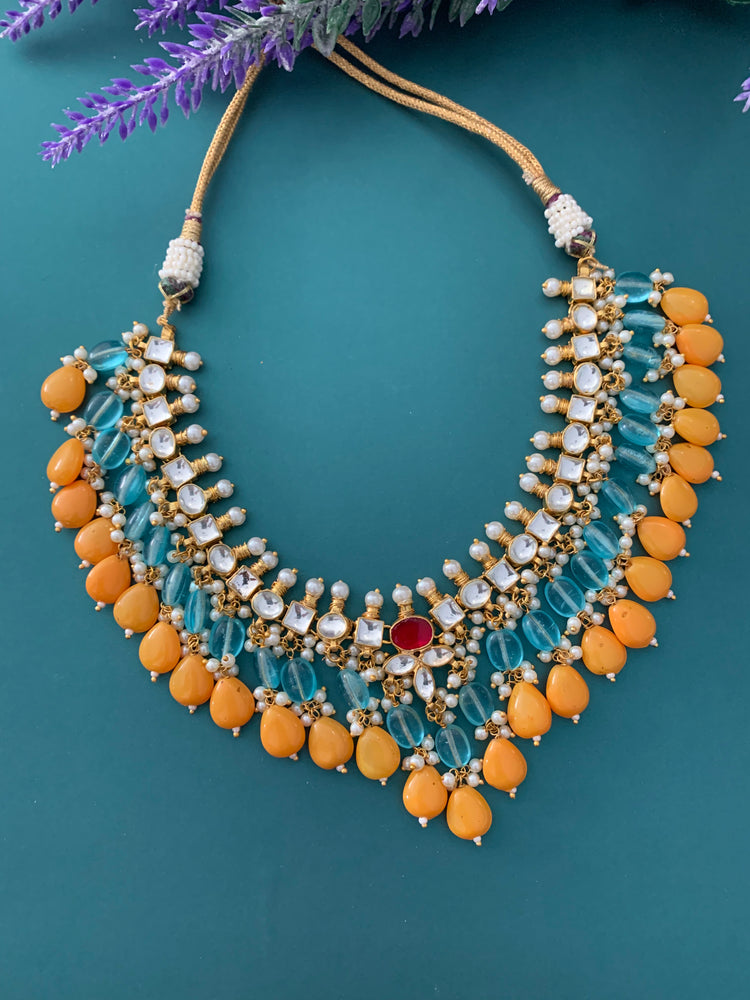 Patti pachi kundan choker necklace