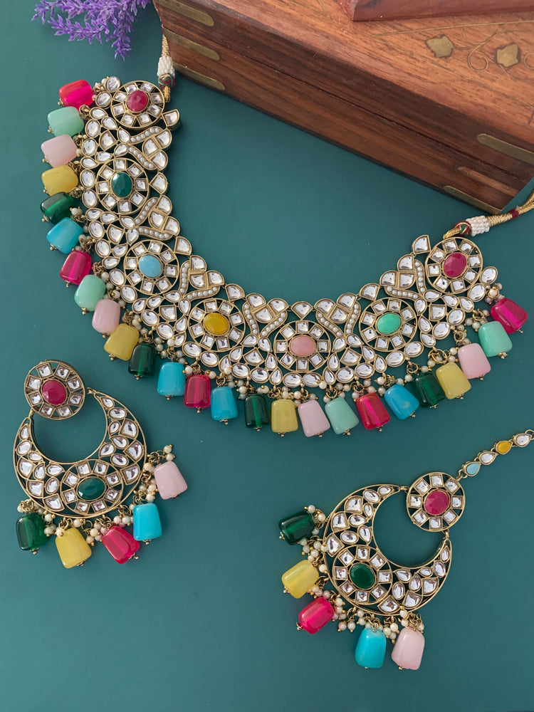 Kundan necklace set Raisa in multi