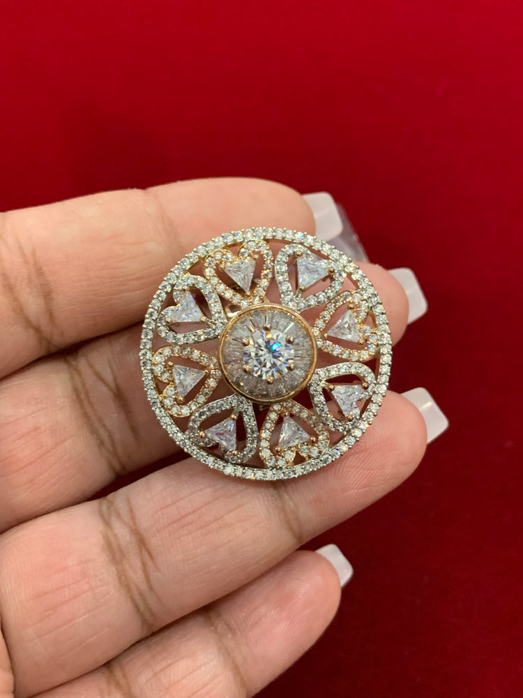 American diamond ring rosegold
