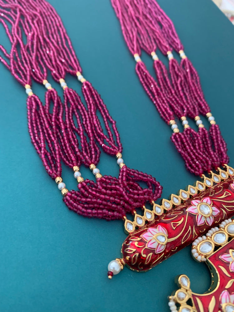 Maroon kundan mala Ella