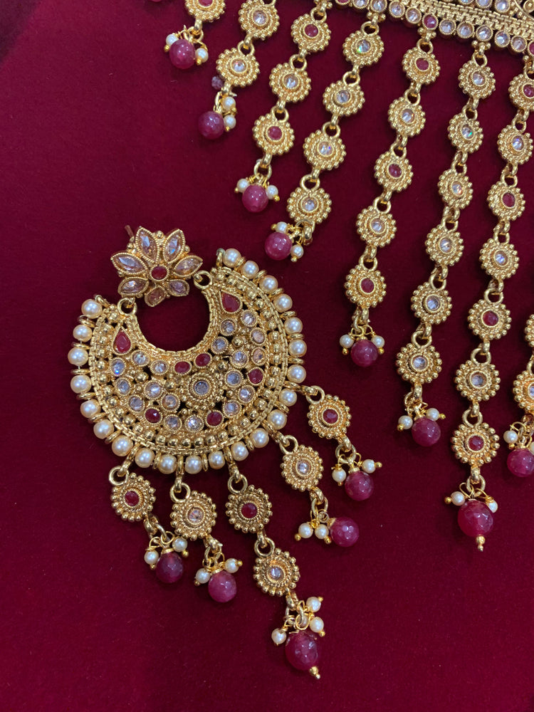 Gold polki bridal choker necklace