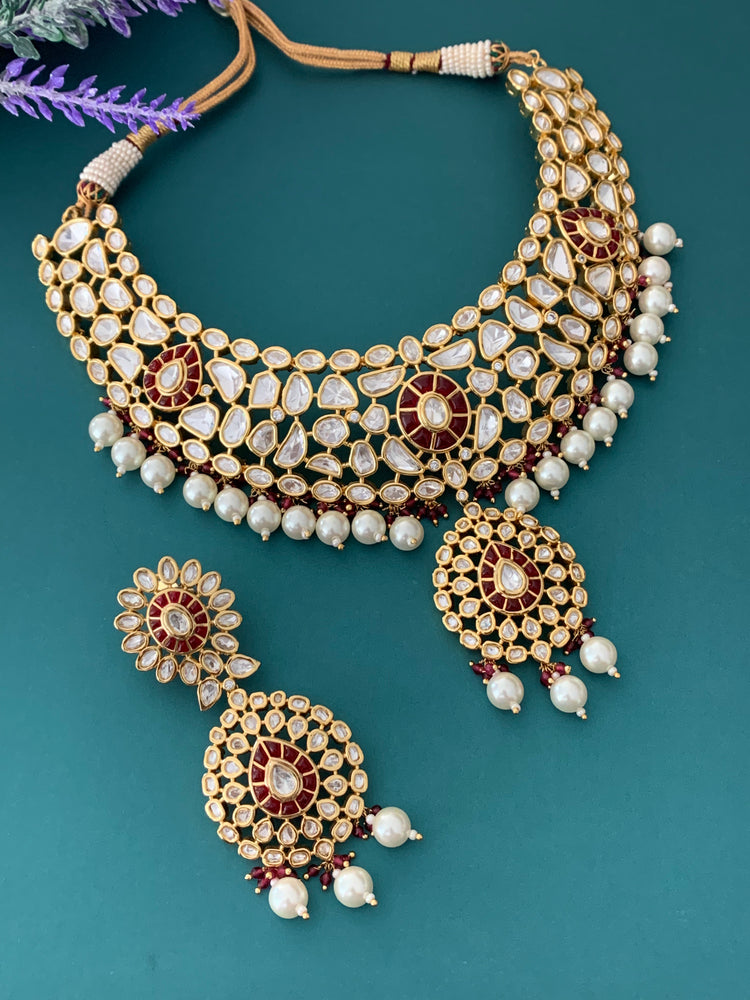 Sally uncut kundan necklace with earring