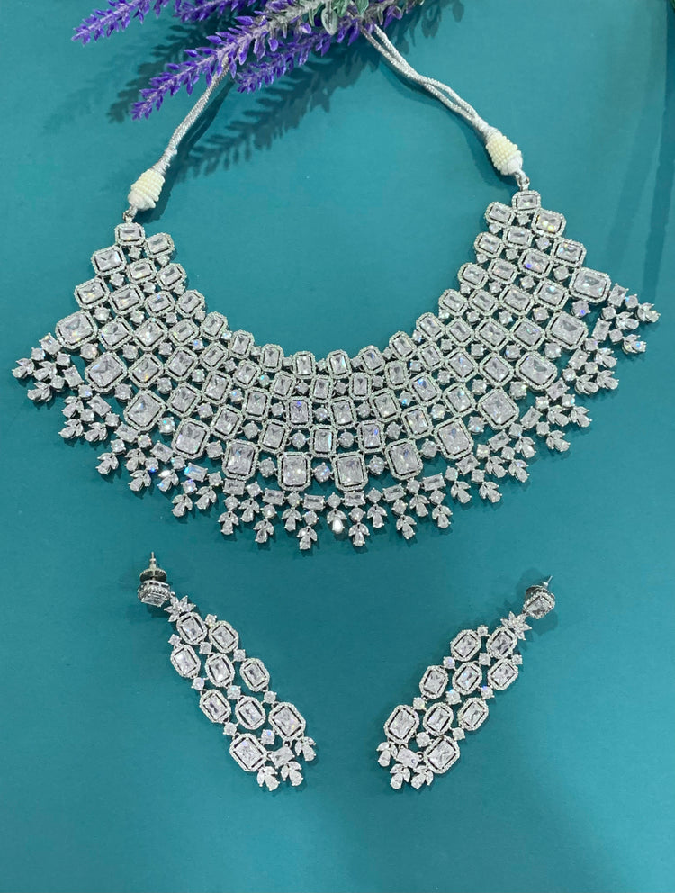 Heavy diamond necklace set 2025 with price