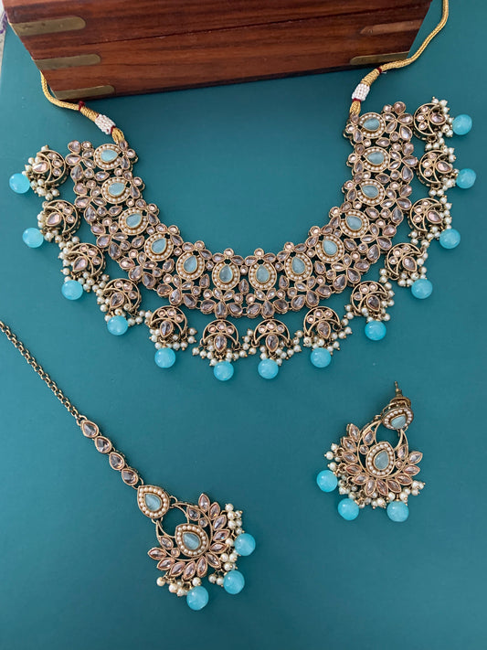 Rita polki necklace and chandbali