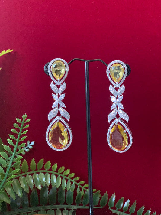 American diamond doublet stone earring