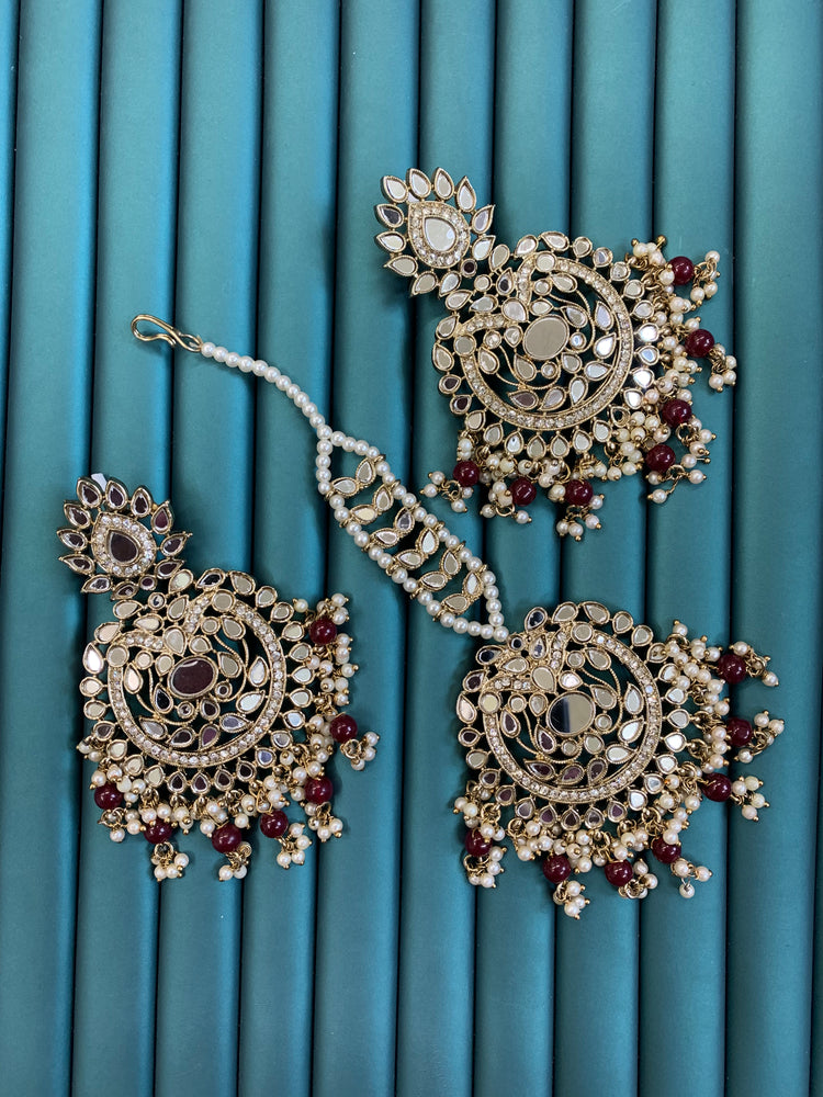 Sahidara Mirror earring tikka set