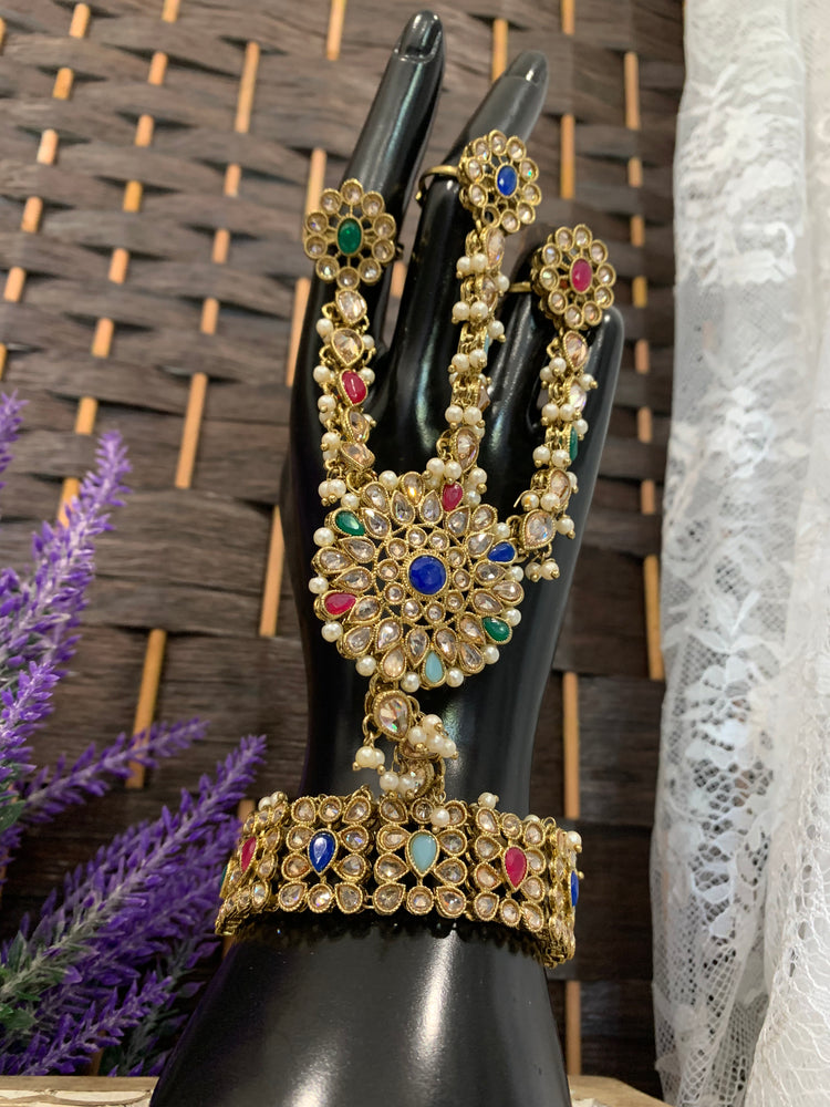 Hand piece/ hand harness/ haat paan/ ring with hand chain