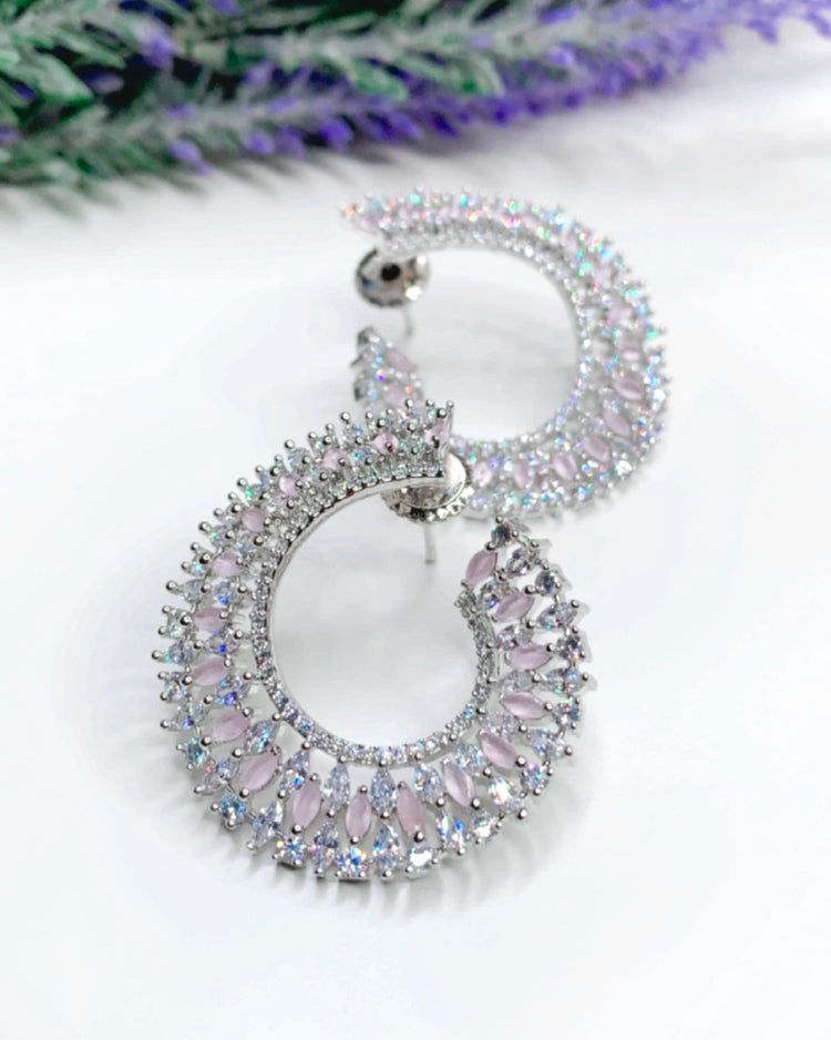 “Twisted love” American diamond hoop earring