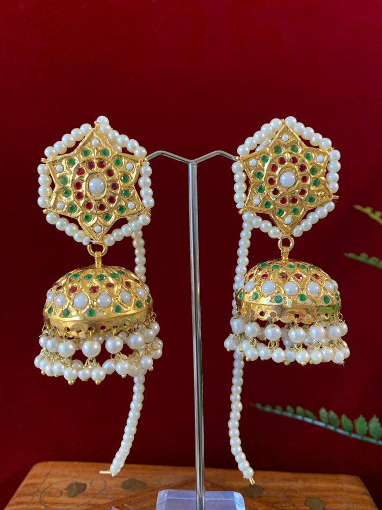 Pakistani thappa kundan / original multani jhumki earring