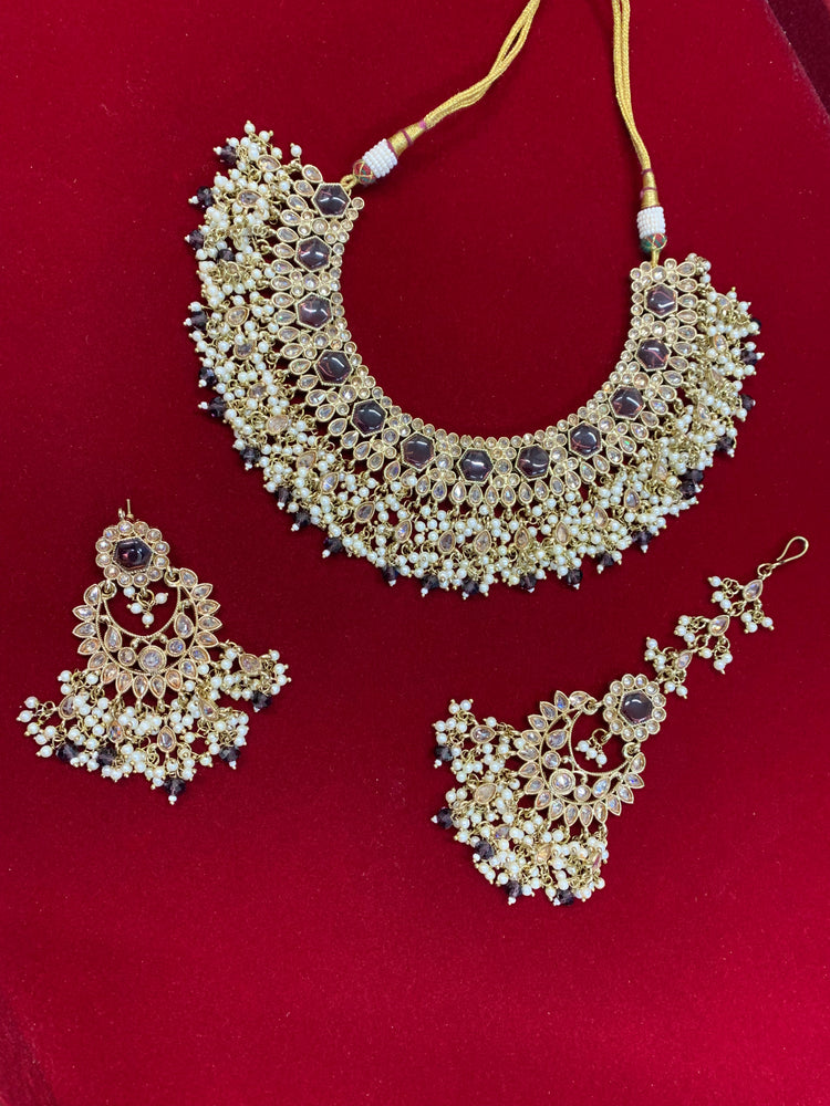 Alphi polki necklace with chandbali