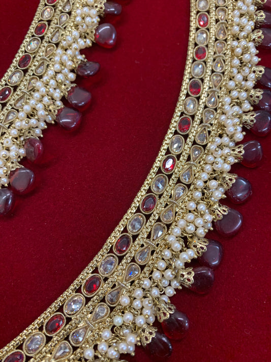 Maroon / burgundy Bridal Antique payal /anklet/ jhanjra