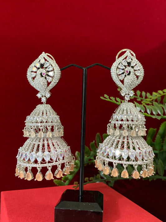 Diamond jhumki / Cz jhumka / glass jhumka/ American diamond