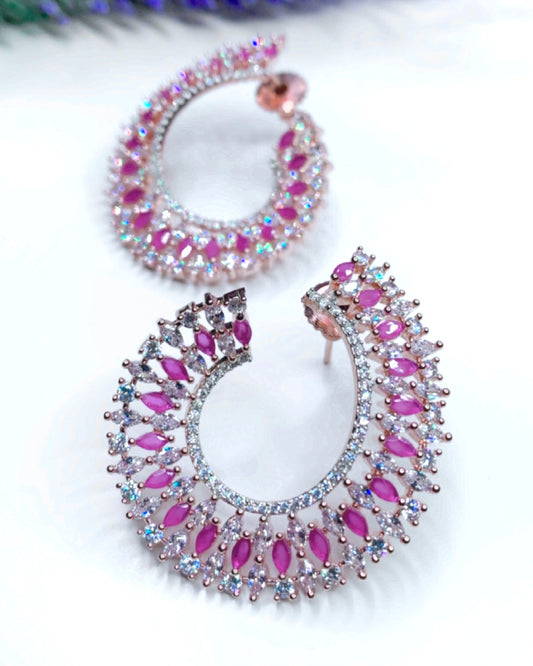 “Twisted love” American diamond hoop earring