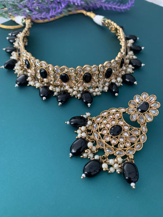 Soni polki choker in black