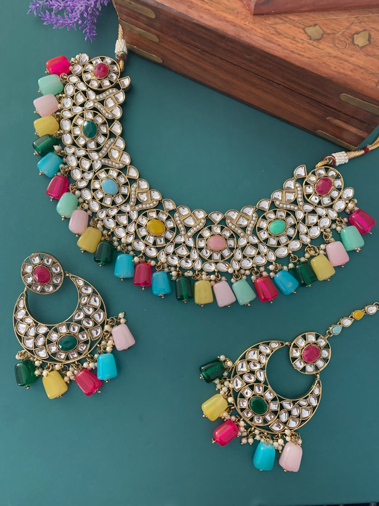 Kundan necklace set Raisa in multi