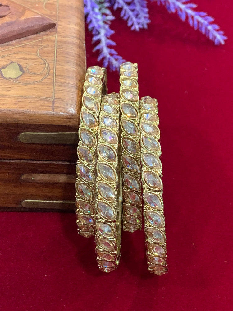 Polki bangle in antique gold set of 4