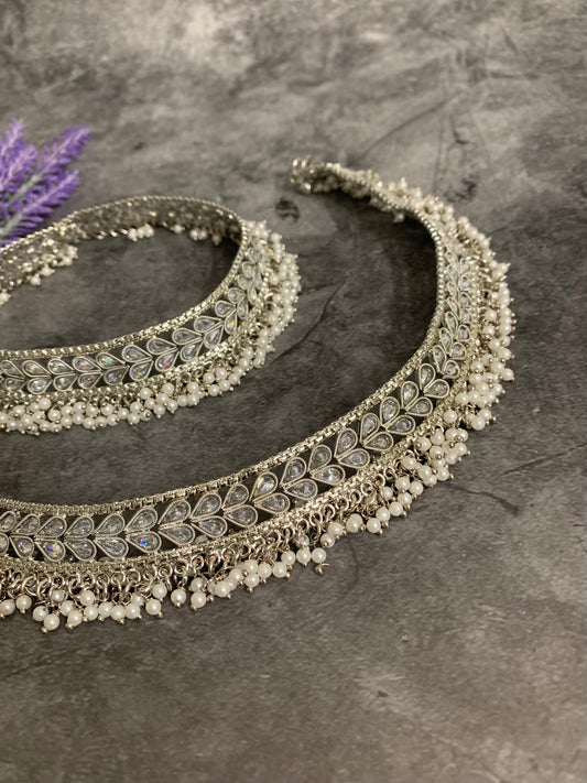 Pakiza Bridal Antique payal /anklet in silver