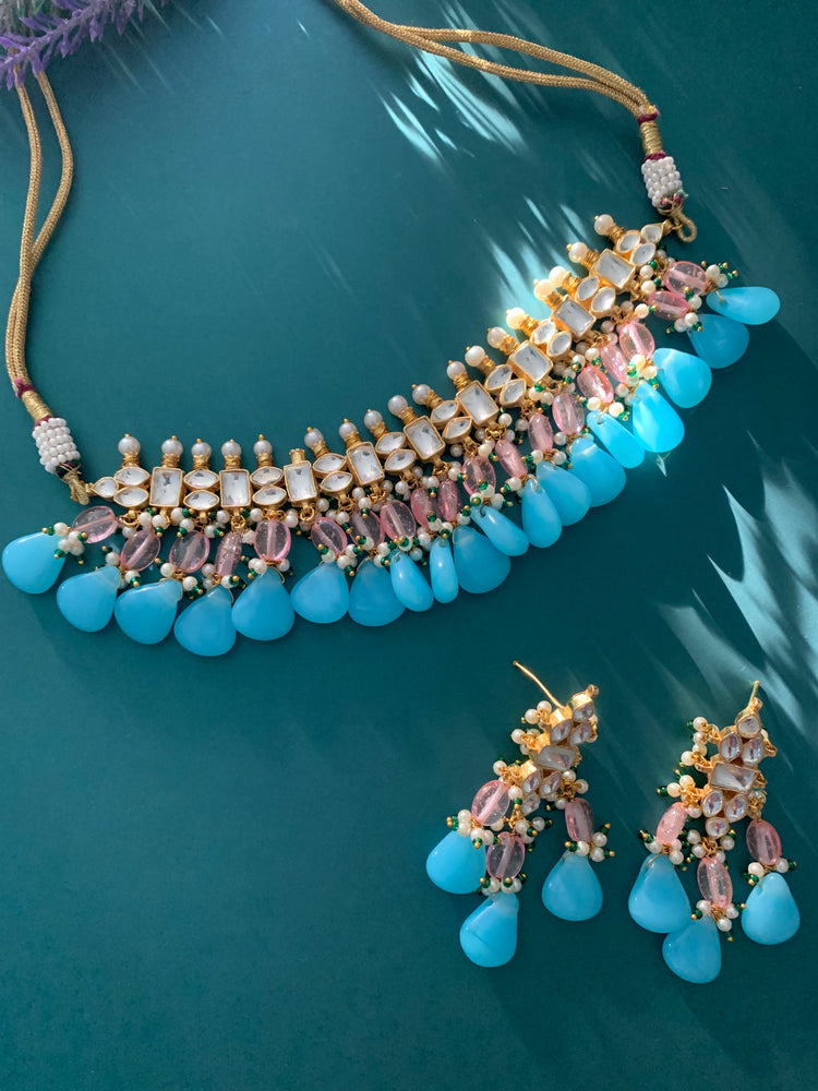 Sayma pachi kundan choker necklace
