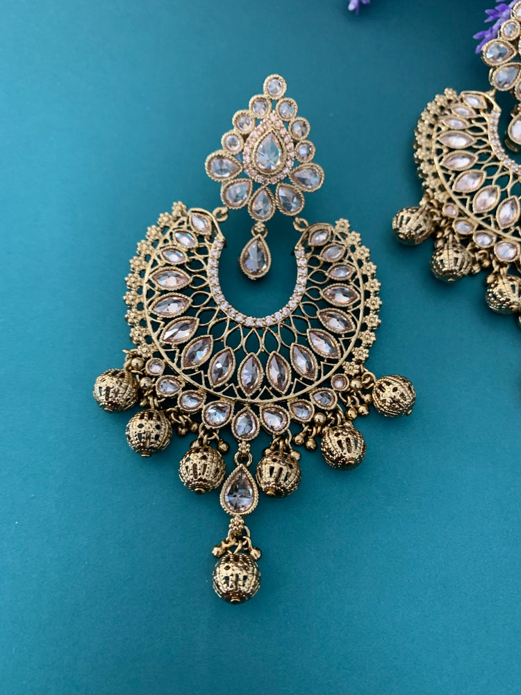 Polki designer chandbali earring