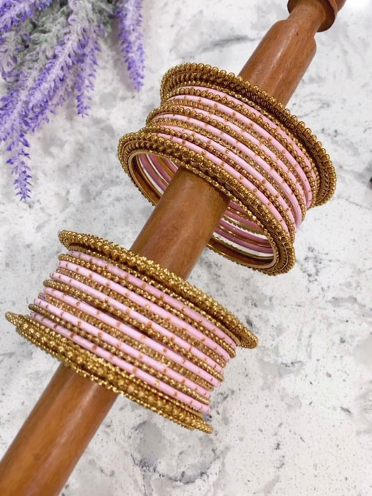 Rumana bangle set for both hands in Pink