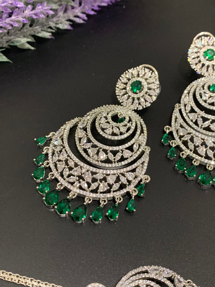 American diamond earring tikka set lovely