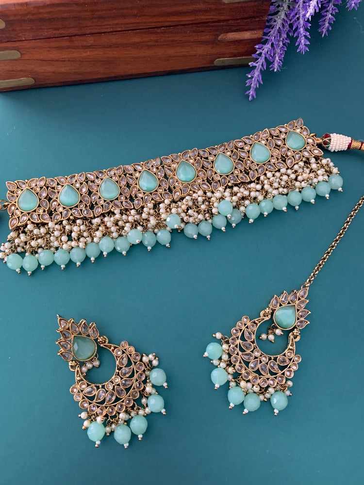 Reverse polki choker kanika