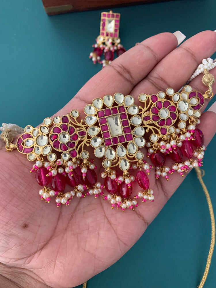 Moni pachi kundan choker