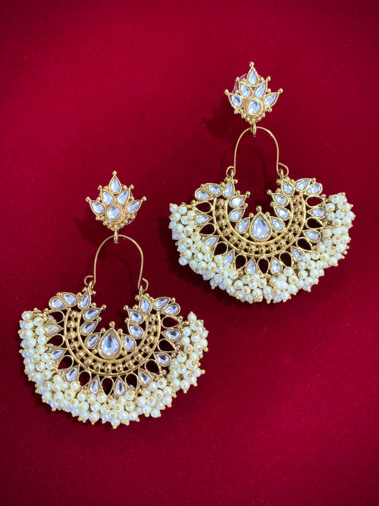 Kundan chandbali Blossom in gold antique