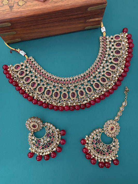 Semi bridal polki necklace joana