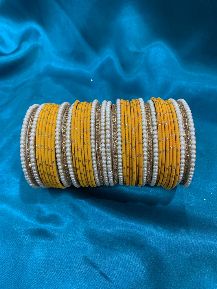 Mustard yellow bangle set Gulnaz