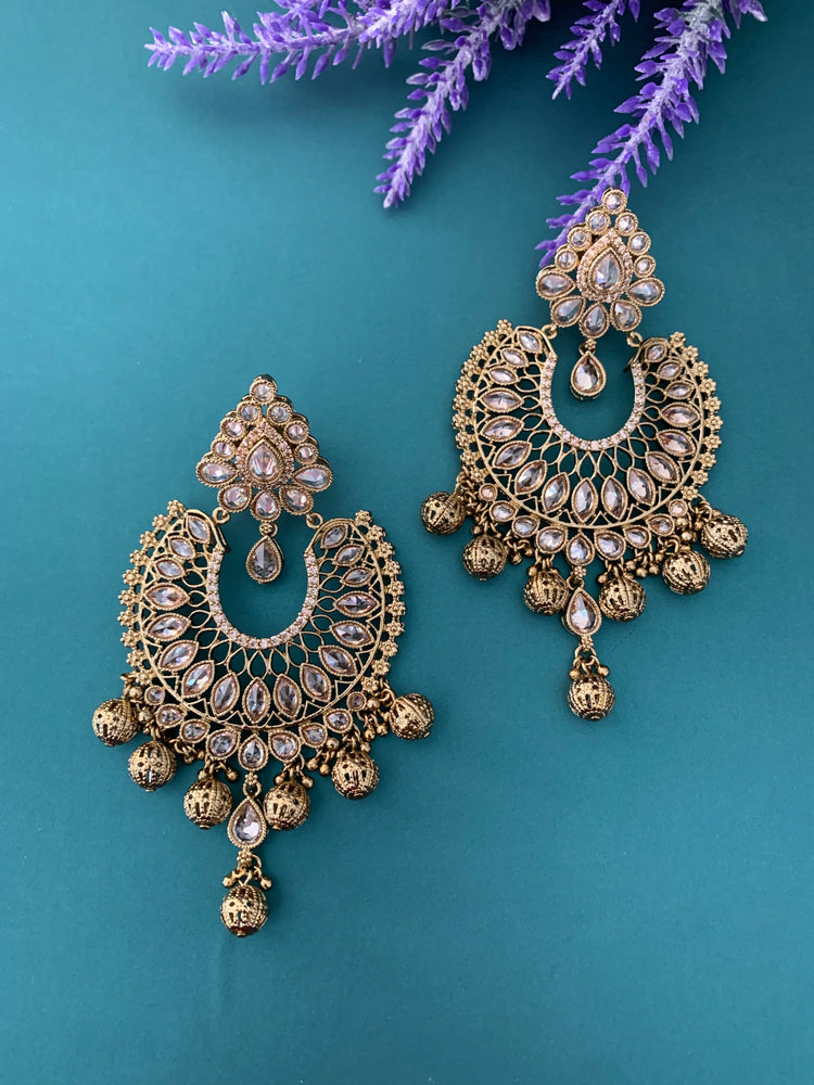 Polki designer chandbali earring