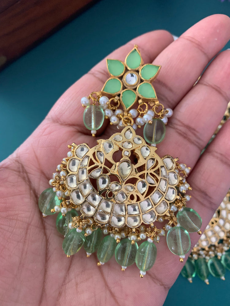 Pachi kundan earring tikka set Sonu