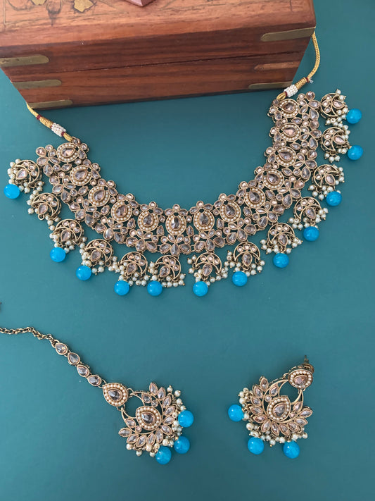 Rita polki necklace and chandbali